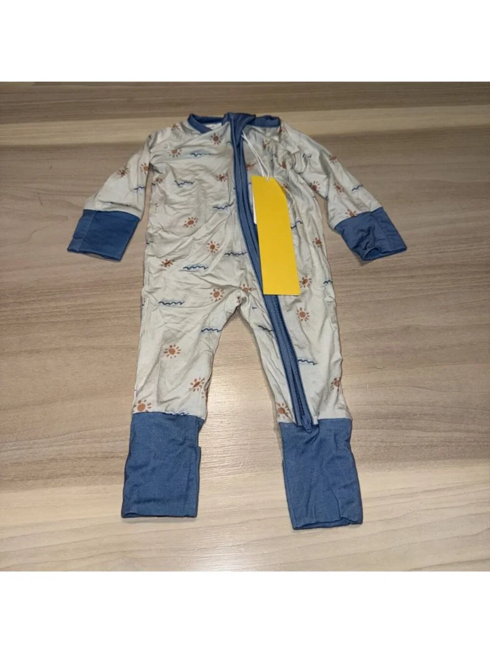 NWT Little One Shop Boho Waves Blue Bamboo Sleeper Infant Baby Size Newborn NB